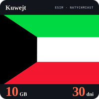 Karta eSIM Internet Kuwejt 10 GB na 30 dni - bez rejestracji