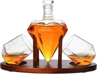 Karafka + Szklanki w Zestawie do Whisky w kształcie Diamentu 850 ml