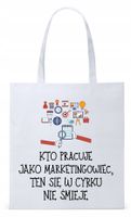 Torba Biała Eco Shopper Dla Marketingowca Prezent Z Nadrukiem Ze Zdjęciem