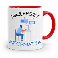 Kubek Czerwony Informatyka Programisty Prezent Z Nadrukiem Ze Zdjęciem