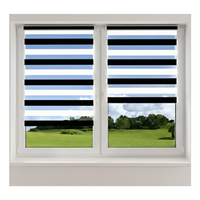 Roleta Dzień Noc 120x130 cm Bez Wiercenia Okienna Biało-Czarna