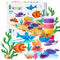 Hey Clay Masa Plastyczna Zwierzęta Oceanu Zestaw Kreatywny 15 Tub Akcesoria