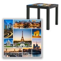 BLAT SZKLANY IKEA LACK Paryż z Twoim napisem 55x55cm 094b