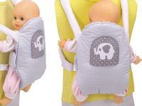 Nosidełko BOBO na szelkach dla lalki  paseczki ze słoniem