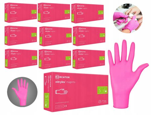 rękawice nitrylowe 100 szt. 7-s nitrylex magenta - 10 szt. na Arena.pl