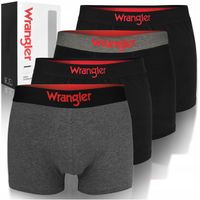 WRANGLER Zestaw Bokserki Męskie 22055 Czarny Szary Bawełna 4 pak Roz. XL
