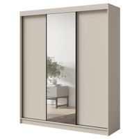 Szafa wysoka przesuwna z lustrem Fiore Plus 3D1L 200 Kaszmir/Czarny