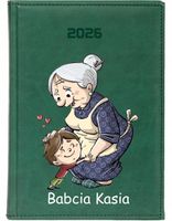 KALENDARZ A6 2026 TYGODNNIOWY prezent dla babci nadruk z tekstem napisem