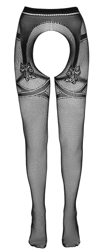 cottelli legwear rajstopy siateczkowe z podwiązką l/xl czarne na Arena.pl