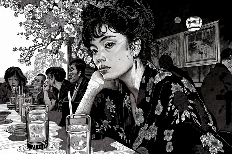 Plakat 45x30cm Czarne Kimono zdjęcie 1