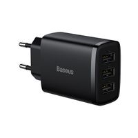 ładowarka sieciowa compact 3x usb 17w czarny