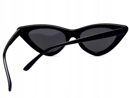 Okulary pilotki KOCIE OKO czarne PROSTOKĄTNE retro Damskie Przeciwsłoneczne na Arena.pl