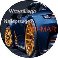 Opłatek na tort Urodziny 18 30 40 Bugatti Auto Samochód Logo Tekst Gratis