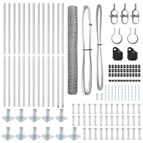Ogrodzenie z słupkami Srebrny 1.2 x 25 m Stal pokryta PCV na Arena.pl