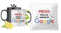 Dla Prezesa Zestaw Kubek Magiczny + Poduszka Z Nadrukiem Ze Zdjęciem