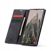 ETUI Z KLAPKĄ DO GALAXY S24 ULTRA SKÓRZANE PORTFEL POKROWIEC + SZKŁO