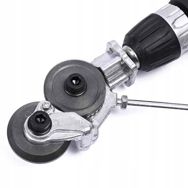 PRZYSTAWKA NA WIERTARKĘ KOŃCÓWKA DO CIĘCIA BLACHY METALU ADAPTER NAKŁADKA zdjęcie 11
