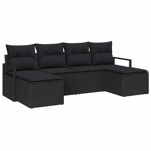 Zestaw Sof 6 pcs Czarny polirattan na Arena.pl