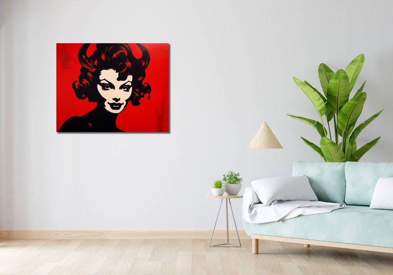 Obraz 90x70cm Czerwona Diablica zdjęcie 2