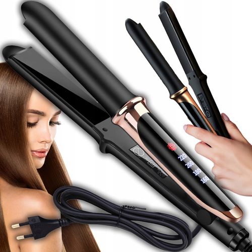 PROSTOWNICA DO WŁOSÓW CERAMICZNA EKRAN LCD 2W1 LOKÓWKA LEKKA CZARNA na Arena.pl