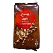 Ciastka Bonitki z kremem czekoladowym 280g Rurki