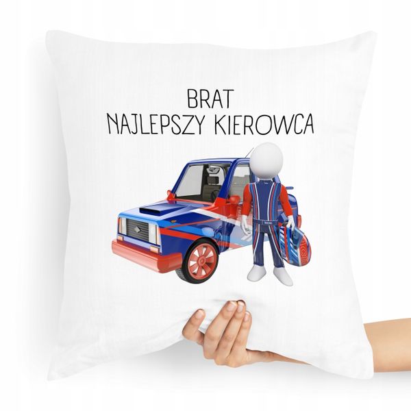 Poduszka Prezent Dla Brata Najlepszy Kierowca Z Nadrukiem Ze Zdjęciem zdjęcie 1