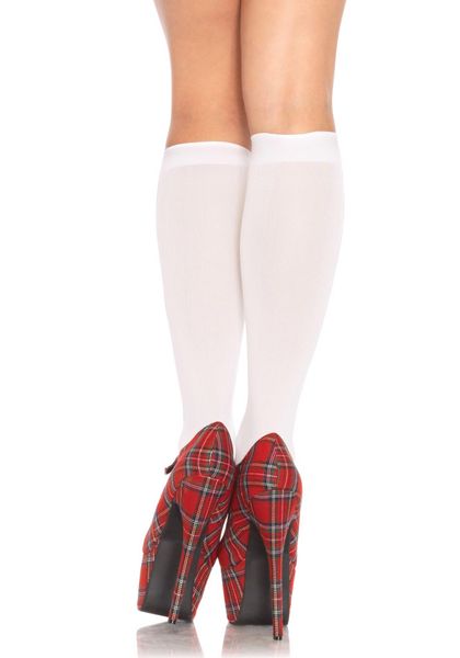 Nylon Knee Highs White zdjęcie 2