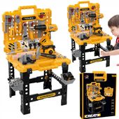 DUŻY ZESTAW NARZĘDZIOWY W WALIZCE STÓŁ WARSZTATOWY WIERTARKA ELEKTRYCZNA