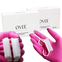 100 sztuk SZCZOTECZKI do paznokci pył manicure szczotki w opakowaniu białe