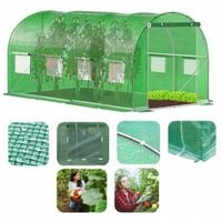 Tunel Foliowy Ogrodowy Szklarnia UV4 Mocna Folia 4x2,5m Foliak 8 okien