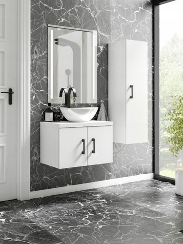 Szafka łazienkowa wisząca MARKUS 80 biała z umywalką Eliza B (W2) na Arena.pl