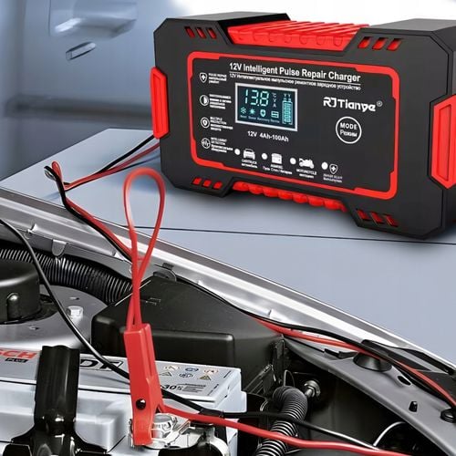 Prostownik samochodowy 12V 10A automatyczny Funkcja naprawy akumulatora LCD na Arena.pl