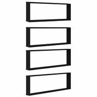 Półki ścienne sześcienne 4 szt. Czarny dąb 100x15x30 cm