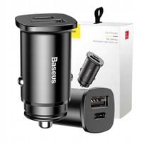 BASEUS ZASILACZ ŁADOWARKA SAMOCHODOWA 1X USB-A USB-C PD 3.0 QC 4.0 5A 30W