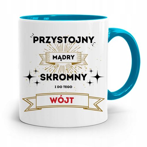 Dla Wójta Kubek Błękitny Prezent Przystojny I Mąry Z Nadrukiem Ze Zdjęciem na Arena.pl
