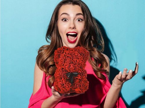 MIŚ Z PŁATKÓW RÓŻ PREZENT DUŻY PUDEŁKO ROSE BEAR RÓŻANY BUKIET KWIATÓW na Arena.pl