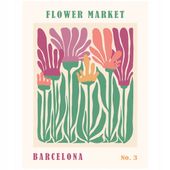 2 x Plakat 40x30 Kwiaty minimalizm nowoczesny miasta Barcelona BOHO 12 WZOR