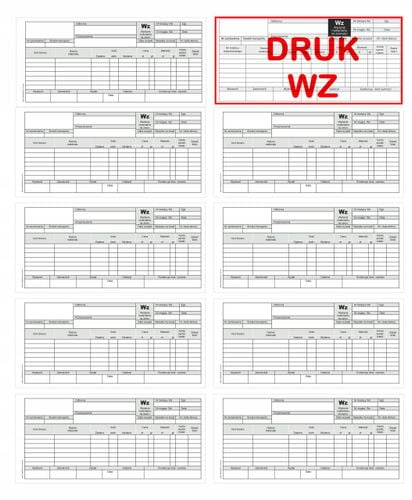 wz - wydanie na zewnątrz 1/3 a4 - 10 szt. na Arena.pl