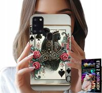 ETUI DO SAMSUNG GALAXY A21s - KARTA KRÓL KRÓLOWA POKER KARTY + SZKŁO