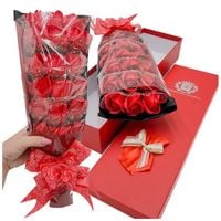 Flowerbox mydlane róże czerwone dekoracyjne elegancki bukiet na prezent
