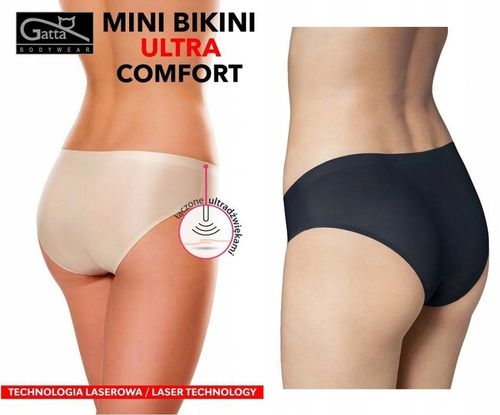 3X GATTA BEZSZWOWE MAJTKI MINI BIKINI ULTRA COMFORT BLACK L na Arena.pl