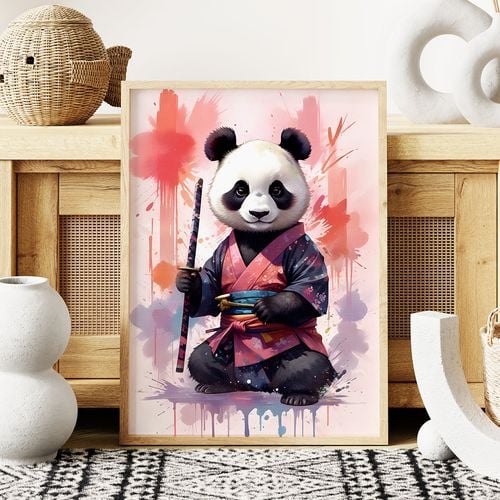 Plakat cyfrowy do wydruku karate panda na Arena.pl