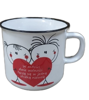 kubek ceramiczny  retro 6szt.  W MIŁOŚCI DWIE WOLNOŚCI....