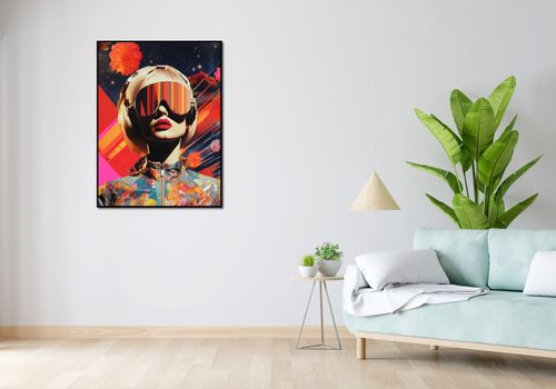 Plakat 75x100cm Retrofuturystyczna Muza na Arena.pl