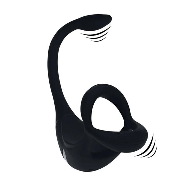 Remote Control Vibrating Silicone Tri O Cockring With Prostate Stimulator - zdjęcie 1
