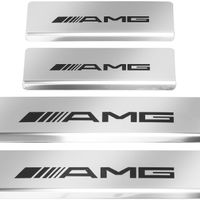 Listwa progowa MERCEDES B W246 AMG Stal nierdzewna 304 połysk z czarnymi li