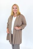 Fango Długi Kardigan z Broszką UNI