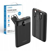 Powerbank VEGER C11 10000 mAh wbudowane kable Lightning USB C mały lekki