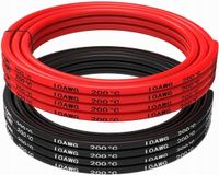 Przewód Silikonowy 10AWG - 2.5m Czerwony + 2.5m Czarny - Wysoka Przewodność