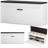 Biała szafka na buty ze schowkiem otwierana 100 cm